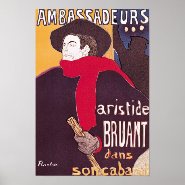 Affiche Publicité d'affiche Aristide Bruant (Devant)