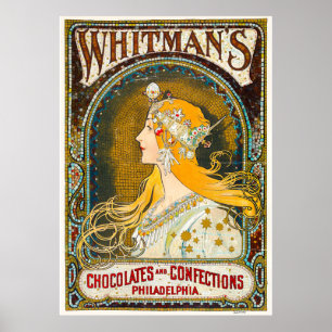 Affiche Publicité d'Alphonse Mucha Vintage Whitman