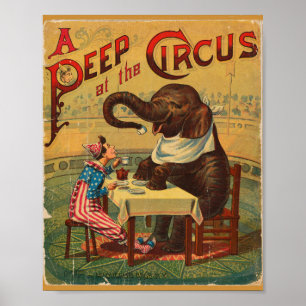 Affiche Publicité de cirque Vintage