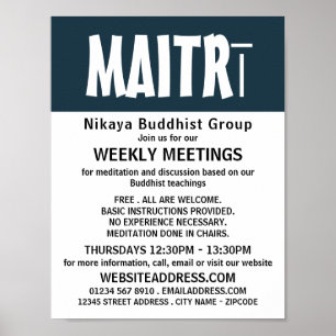 Affiche Publicité de groupe bouddhiste moderne Bold