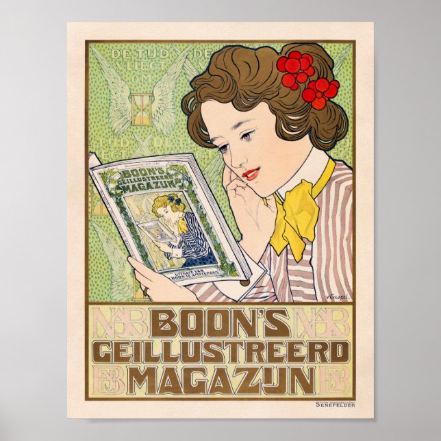 Affiche Publicité de magazine vintage par Caspel (Devant)