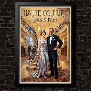 Affiche Publicité de mode vintage des années 1920