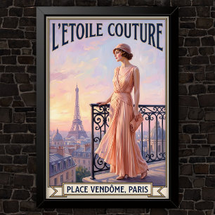 Affiche Publicité de mode vintage des années 1920