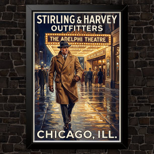 Affiche Publicité de mode vintage des années 1920