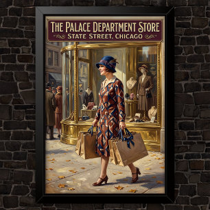 Affiche Publicité de mode vintage des années 1920