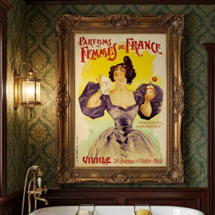 Affiche Publicité de parfum français de l'ère victorienne