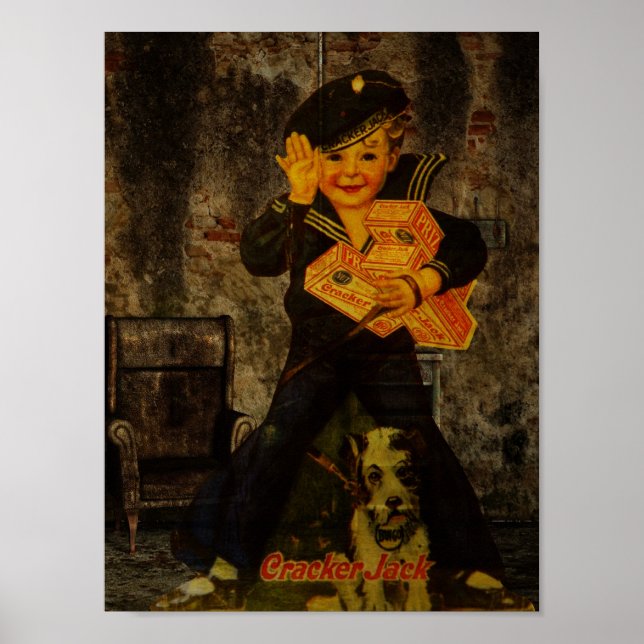 Affiche Publicité de pop-corn en canne (Devant)