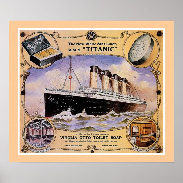 Affiche Publicité de savon Vintage RMS Titanic (toile) (Devant)