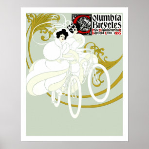 Affiche Publicité de vélos Art Nouveau vintage par Will Br