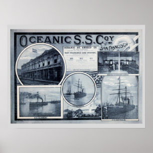 Affiche Publicité de Vintage Oceanic Steamship Company