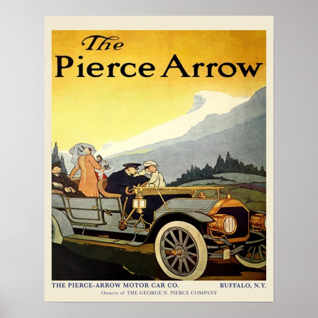 Affiche Publicité de voiture Vintage Pierce-Arrow (Devant)
