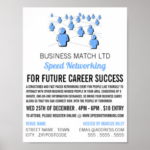 Affiche Publicité d'événement People Connect, Speed Networ