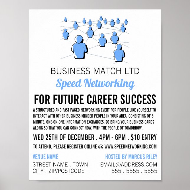 Affiche Publicité d'événement People Connect, Speed Networ (Devant)