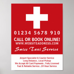 Affiche Publicité du drapeau de l'entreprise suisse de tax