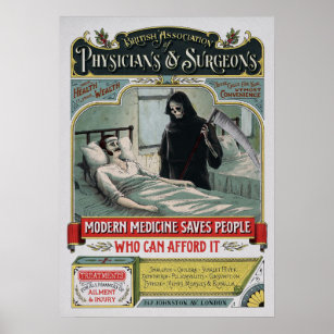 Affiche Publicité en médecine vintage Art