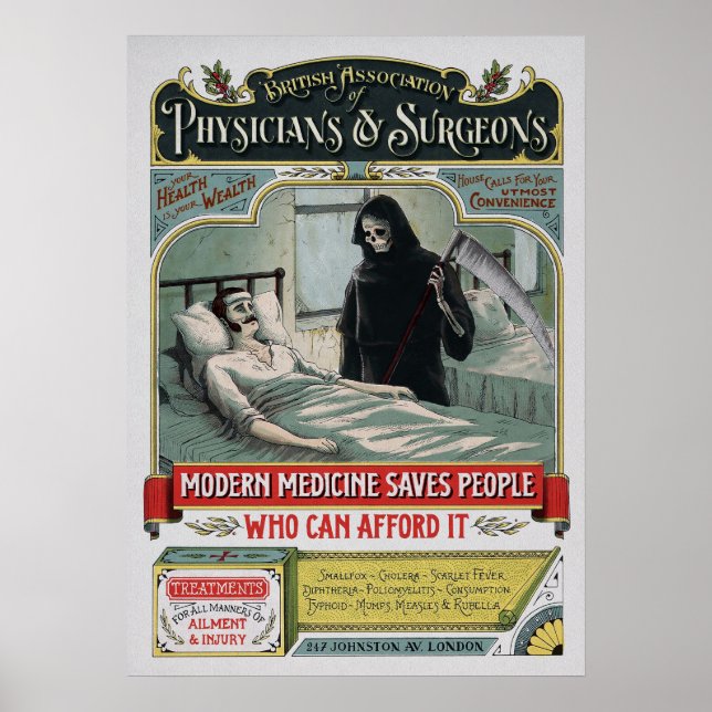 Affiche Publicité en médecine vintage Art (Devant)