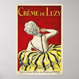 Affiche Publicité française art nouveau beauté Creme de Lu