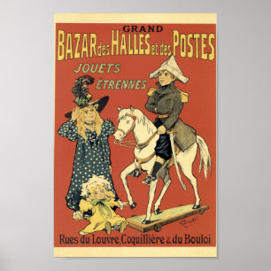 Affiche Publicité française vintage Grand Bazar des Halles