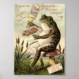 Affiche Publicité grenouille de l'ère victorienne sur cham