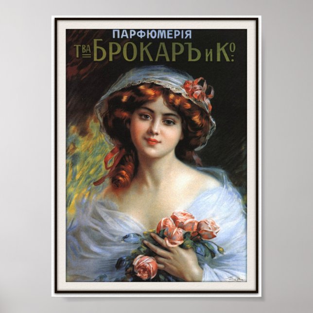 Affiche Publicité impériale de parfum russe 1892 (Devant)