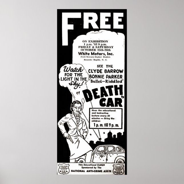 Affiche Publicité morbide pour la voiture de la mort de Bo (Devant)
