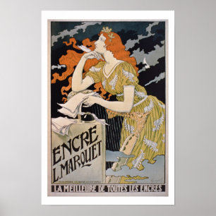 Affiche Publicité par affichage 'L. Marquet Ink, le