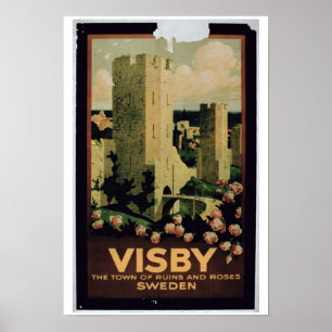 Affiche Publicité par affichage la ville de Visby, Suède