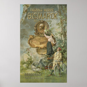 Affiche Publicité par affichage le Fahrrad Werke Bismarck