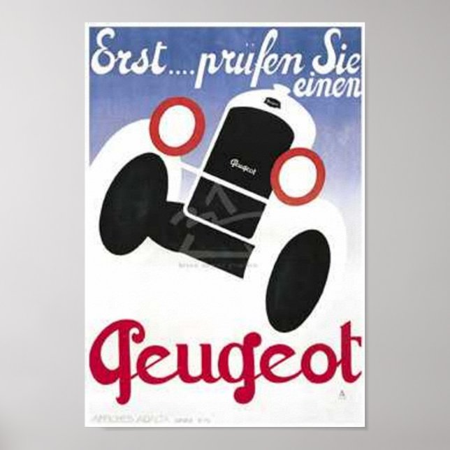 Affiche Publicité Peugeot vintage 3 (Devant)