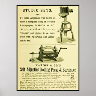 Affiche Publicité photo vintage ~ Jeux Studio