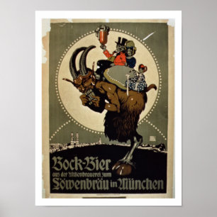 Affiche Publicité pour 'Bock Beer de Lowenbrau Brewer