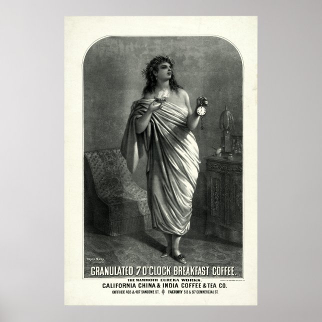 Affiche Publicité pour café de 1896 (Devant)