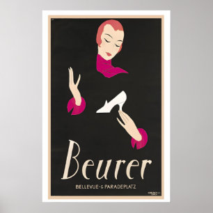 Affiche Publicité pour chaussures Beurer Retro Vintage