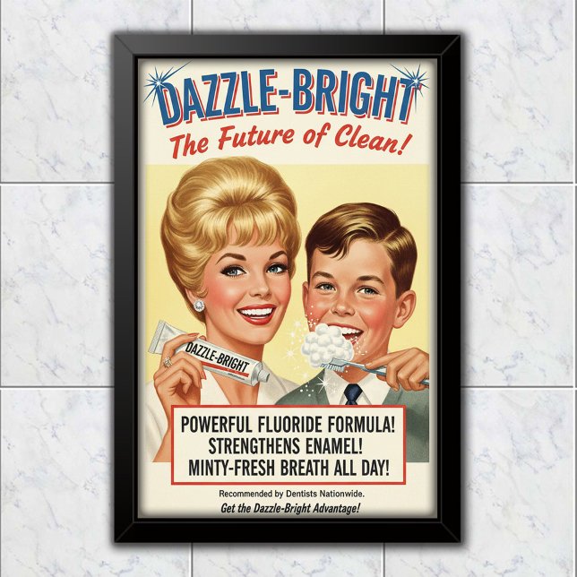 Affiche Publicité pour dentifrice Dazzle-Bright de 1965 (Créateur téléchargé)