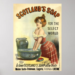 Affiche Publicité pour du savon de l'ère victorienne par J