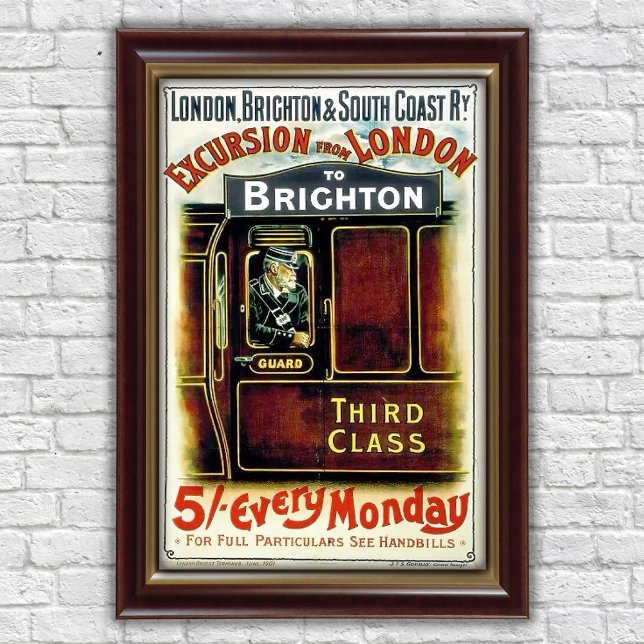 Affiche Publicité pour excursion ferroviaire vintage (Créateur téléchargé)
