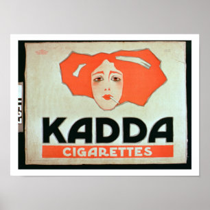 Affiche Publicité pour 'Kadda Cigarettes' (litho couleur