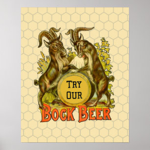 Affiche Publicité pour la bière de chèvre Bock