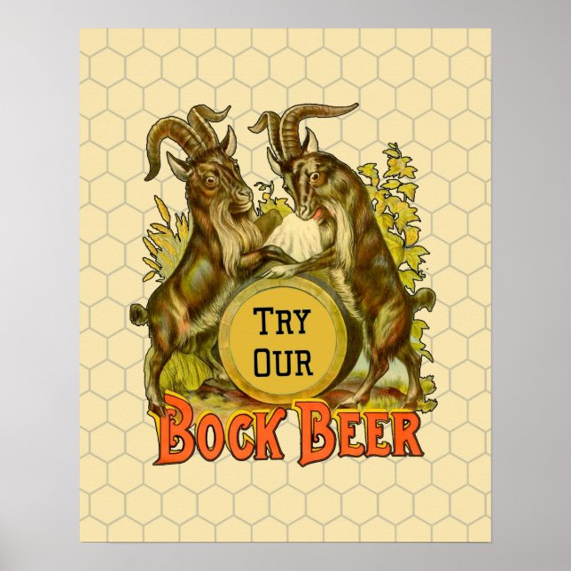 Affiche Publicité pour la bière de chèvre Bock (Devant)