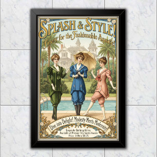Affiche Publicité pour la mode de maillots de bain de styl
