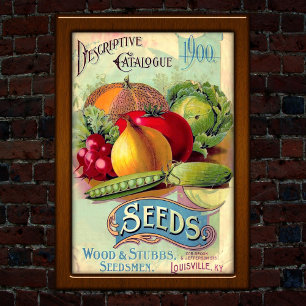 Affiche Publicité pour le catalogue de graines vintage de 