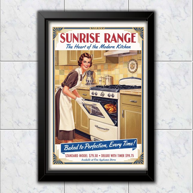 Affiche Publicité pour le four Sunrise Range de 1930 (Créateur téléchargé)