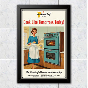 Affiche Publicité pour le four ThermoChef vintage 1960