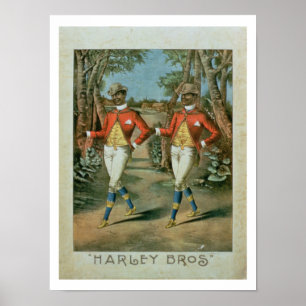 Affiche Publicité pour les Harley Brothers (couleur li