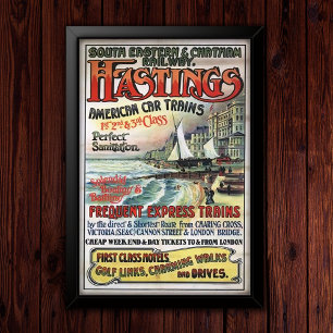 Affiche Publicité pour les voyages sur le chemin de fer du