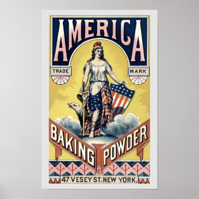Affiche Publicité pour levure chimique de l'ère victorienn (Devant)
