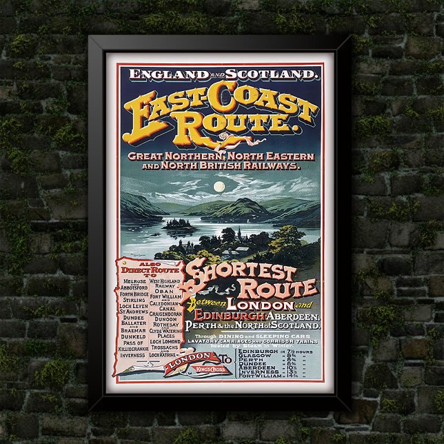 Affiche Publicité pour l'itinéraire du réseau ferroviaire  (Créateur téléchargé)