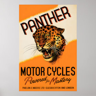 Affiche Publicité pour moto britannique vintage des années