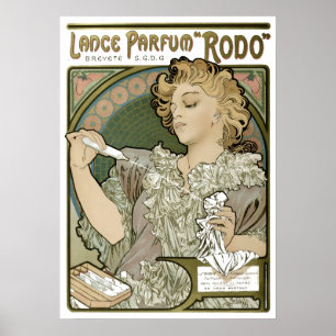 Affiche Publicité pour parfum Art nouveau victorien Alphon