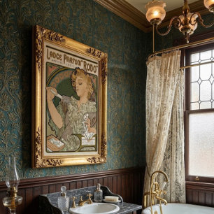 Affiche Publicité pour parfum Art nouveau victorien Alphon